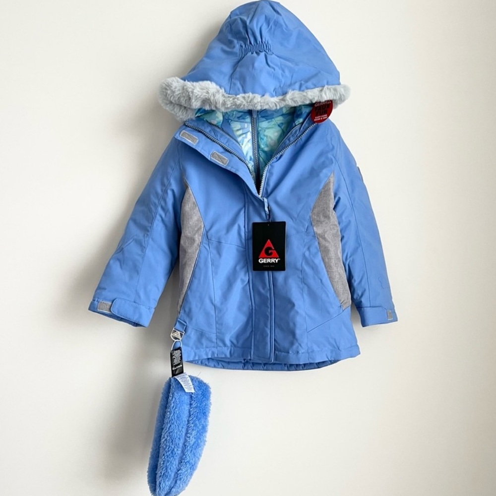 Gerry Weber Sky Blue Jacket with Fur Hood